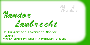 nandor lambrecht business card